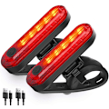 Pikkukuva 1 / 5: LED-takavalot pyörään, 2 kpl, erittäin kirkkaat, USB-ladattavat