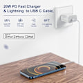 Miniatyrbillede 4 af 5: Hurtig oplader til iPhone 27W vægoplader med USB C til Lightning kabel 1,8 meter, Type C opladningsblok strøm