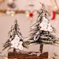 Miniatyrbillede 1 af 4: 5 stk. Julepynt trykt hvid dobbelt træhængende Chri