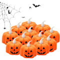 Pikkukuva 1 / 5: 12 kpl Halloween-kurpitsakynttilät liekittömät kynttilät paristoilla DXGHC