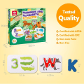 Pikkukuva 5 / 5: Aakkos- ja Numeromuistikorttipeli - ABC Puinen Kirjain- ja Numerolelu