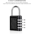 Miniatyrbild 3 av 4: Cadenas Combinaison [2 Pices], 4 Chiffres Serrure Combine, P DXGHC