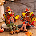Miniatyrbilde 2 av 6: 2 stk Thanksgiving Dekorasjon Tyrkisk Formet Pynt Ansiktsløse Tur