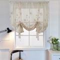 Miniatyrbilde 1 av 3: 1 Pakk Mesh Solid Fargede Gjennomsiktige Gardiner Broderte Gardiner Folda