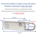Miniatyrbild 4 av 5: Dragkedjor Reparationsdrag, Set med 2 Silver Ersättningsdragkedjor, Universella