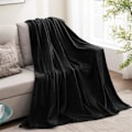 Miniatyrbillede 1 af 5: Fleece-tæpper Dobbelt Størrelse Sort 59\"x78\" Kasttæpper til Sofa &