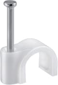 100 st Runda Kabelklämmor med Stålspik, Storlek: 4mm, Kabelbindare