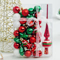 Miniatyrbilde 5 av 5: 34 Julekuler Julerispyntsett, Plast Uknuselig