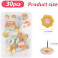 Miniatyrbillede 2 af 5: Blomster Push Pins, 30 stk., Blomster Push Pins Dekorative Push Pin DXGHC