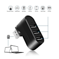 Pikkukuva 3 / 5: USB-keskitin, 90°/180° kääntyvä USB-sovitin, 4-porttinen USB-datakeskitin, DXGHC