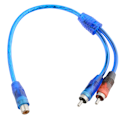 Miniatyrbillede 4 af 5: En til to lydkabel 1RCA hun til to RCA han AV-kabel en f