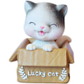 Miniatyrbillede 1 af 5: <p>Bilfigur Kat Bevægelig Hoved Harpiks Dukke Bil Dekoration Aut DXGHC