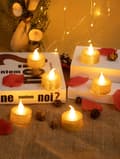 6 st guld LED-ljus för jul, bröllop, födelsedag