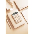 Miniatyrbilde 5 av 5: Beige lomme- og skrivebords kalkulator med lys LCD-skjerm, DXGHC