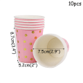 Miniatyrbillede 6 af 7: 40 stk. Rosa bronzerbare engangs tallerkener kopper papirservietter Jul