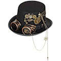 Miniatyrbild 1 av 5: Steampunk Topphatt Växelverk Gothic Glasögon Retro Tung Industrihatt Han