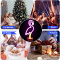 Pikkukuva 5 / 5: Flamingon Neon-kyltti - Flamingon LED-kyltti sisustukseen - Paristo- ja USB-virta