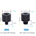 Miniatyrbillede 2 af 5: 4 stk. Kamera Skrue Adapter 1/4\" Han til 3/8\" Hun og 3/8\" Han