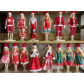 Miniatyrbillede 2 af 7: Barbie Julemodekostume, 14 dele, 14 dukketilbehør