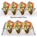 Miniatyrbillede 4 af 5: 4 Pak Rustfrit Stål Taco Stativ Taco Stativ Til Op Til 16 Skaller