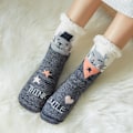 Miniatyrbillede 1 af 7: Slippersokker, Vinter Damer Antislip, Vinter Bomulds Sokker Dovendyr