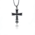 Miniatyrbillede 1 af 5: 3-delt Thorn Cross Vedhæng Rustfrit Stål Titan Geometrisk