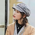 Miniatyrbild 1 av 5: Höst & vinter ny dammode åttkantig hatt höst koreansk