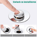 Miniatyrbild 5 av 6: Universal Avloppsrör för Handfat, Uppfällbar Avloppspropp med 2 Tätningar för Badrum