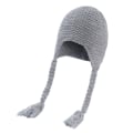 Miniatyrbillede 2 af 6: Baby Strikket Pels Bold Hat Justerbare Fletninger Ørebeskyttere Plus Fleece