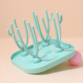 Miniatyrbillede 2 af 5: Flasketørringsstativ til babyflasker, Blå og Pink, Babyflasketørrer