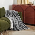 Miniatyrbillede 5 af 5: Sofa Pude Fleece Tæppe - 130x160 Grå Sofa Pude, Sherpa B