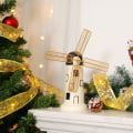 Miniatyrbilde 6 av 6: Gullfarget julebånd med lys, 10 meter, 100 LED-lys