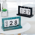 Miniatyrbild 5 av 6: 1 Stycke Träskrivbords kalender 2022 Vertikal Vändbar, Retro Evig