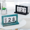 Miniatyrbilde 5 av 6: 1 Stykke Trebordkalender 2022 Vertikal Omvending, Retro Evig