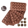 Miniatyrbillede 1 af 6: 6-delt chokoladeform i silikone - bageværktøj, non-stick