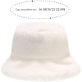 Pikkukuva 4 / 5: Plush-kalastajanhattu Naisille Lämmin Talvihattu Tekoturkis Bucket-hatut-Wh