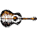 Miniatyrbild 1 av 6: 17\"X 8\" Dusk Sunset Gitarr Metall Väggkonst Bar Matrum Musikstudio Dekoration Hem Vardagsrum Sovrum Väggskulptur Dec