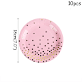 Miniatyrbilde 5 av 7: 40 stk Rosa bronse engangs tallerkener kopper papirhåndklær Chris