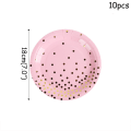 Miniatyrbillede 5 af 7: 40 stk. Rosa bronzerbare engangs tallerkener kopper papirservietter Jul
