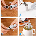 Miniatyrbillede 5 af 5: 2 Pak Løse Blade Te-Brygger Finmasket Te-Infuser med Silikonhåndtag Rustfrit Stål Te-Bold til Løse Blade, Grå