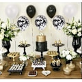 Miniatyrbillede 3 af 5: Sorte og hvide latexballoner, 60 stk. Konfettiballoner/Helium Balloner
