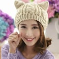 Miniatyrbillede 1 af 5: Damer Efterårs Beret Twist Vinter Dame Strikket Hat Japansk Tre