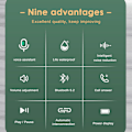 Pikkukuva 4 / 6: Langattomat kuulokkeet, Bluetooth 5.3 -kuulokemikrofoni, akunäyttö, sininen