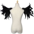 Miniatyrbillede 4 af 4: Mænd Gothic Epauletter i Fjer Dans Halloween Dekoration DXGHC