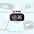 Miniatyrbild 2 av 5: Digital väckarklocka med USB laddare, Bluetooth högtalare, led DXGHC