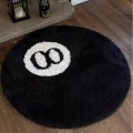 Miniatyrbilde 3 av 5: 8 Ball Teppe - 24 tommer Hvit & Svart Hypebeast Teppe - Kule Tepper og