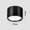 Miniatyrbillede 6 af 6: LED Loftlampe Sort Varmt Hvid 3000K 12W Loftlys Li
