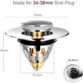 Miniatyrbilde 4 av 5: Universal Pop-Up Sink Drain, 2 stk. Anti-Tette Drain Filter, Sta