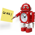 Miniatyrbild 4 av 5: Studentspecifik väckarklocka Metallinlärningstecknad klocka Robot c