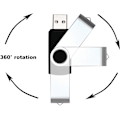 Miniatyrbillede 1 af 6: 5 stk Sorte 4GB USB Flash Drive, USB 2.0 Thumb Drive, Mass Memory